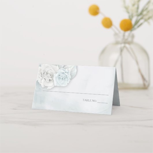 Elegant Romantic Ice Blue Rozen Plaatskaartje (Voorkant)