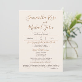 Elegant Romantic Ivory Cream Off White Wedding Kaart
