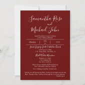 Elegant Romantic Ivory Scripts Burgundy Wedding Kaart (Voorkant)