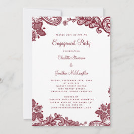 Elegant Romantic Lace Engagement Party - Rode Whit Kaart