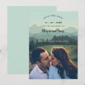 Elegant Romantic Mountains Landscape Save the Date (Voorkant / Achterkant)
