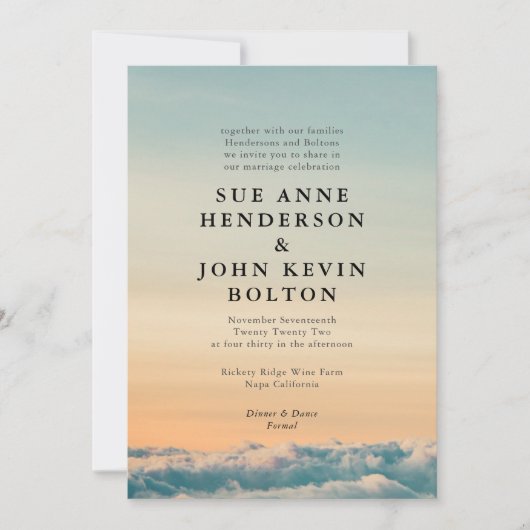 Elegant Romantic Natural Sunset Landscape Wedding Kaart (Voorkant)