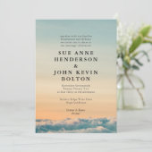 Elegant Romantic Natural Sunset Landscape Wedding Kaart (Staand voorkant)