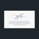 Elegant Romantic, Navy Blue, een notitie over gesc Informatiekaartje<br><div class="desc">Dit is het Moderne kalligrafie Elegant Romantic,  Navy Blue Script,  een notitie over Huwelijkscadeaus Enclosure Card. U kunt de doopvontkleuren veranderen,  en uw trouwdetails in de passende doopvont/het schrijven toevoegen. #TeeshaDerrick</div>