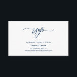 Elegant Romantic, Navy Blue Font, Wedding RSVP Informatiekaartje<br><div class="desc">Dit is het Moderne Elegant Romantic,  Navy Blue calligraphy Script,  Wedding RSVP Enclosure Card. U kunt de doopvontkleuren veranderen,  en uw trouwdetails in de passende doopvont/het schrijven toevoegen. #TeeshaDerrick</div>