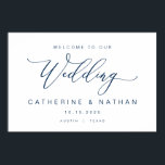 Elegant Romantic, Navy Blue font, Wedding Welcome Poster<br><div class="desc">Mooie moderne romantische,  Navy Blue lettertype,  Poster voor huwelijksbezoek. Het is de meest perfecte manier om je gasten,  familie en vrienden welkom te heten,  om je trouwceremonie en receptie bij te wonen. Ontworpen door: Teeshaderrick</div>