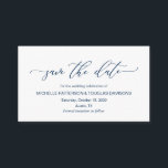 Elegant Romantic, Navy Blue, Wedding Save the date Informatiekaartje<br><div class="desc">Dit is het Moderne Elegant Romantic,  Navy Blue Script,  Wedding save the date Card. U kunt de doopvontkleuren veranderen,  en uw trouwdetails in de passende doopvont/het schrijven toevoegen. #TeeshaDerrick</div>