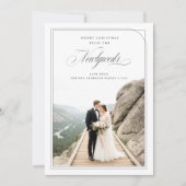 Elegant Romantic Newlywed Two Photo Christmas Feestdagenkaart (Voorkant)
