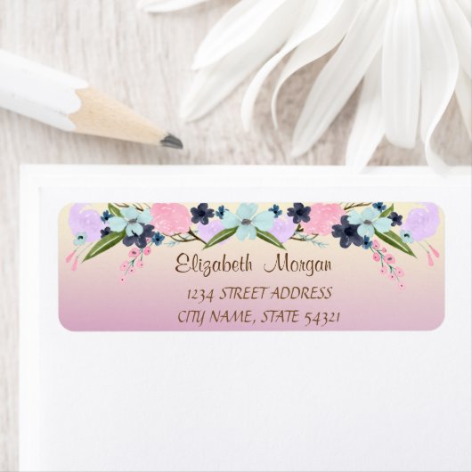 Elegant Romantic, Ombre, het Etiket van het Adres  (Insitu)