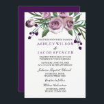 Elegant Romantic Paars Roos Floral Wedding Invite Kaart<br><div class="desc">Elegant Romantic Paars Roos Floral Wedding Invite Matching collectie in Niche and Nest store. Ontwerp met dank aan: https://www.etsy.com/shop/SmallHouseBigPony</div>