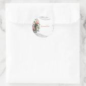 Elegant & Romantic Pearls & Rozen personaliseren Ronde Sticker (Tas)