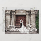 Elegant Romantic Photo Wedding Bedankkaart (Voorkant / Achterkant)