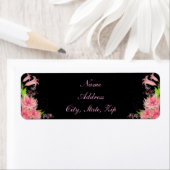 Elegant Romantic Pink Floral Adresetiketten Etiket (Insitu)