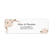 Elegant Romantic Pink Floral Blossom Weddenschap L Etiket (Voorkant)