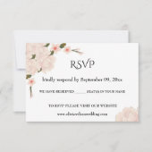 Elegant Romantic Pink Floral Blossom Wedding RSVP Kaartje (Voorkant)