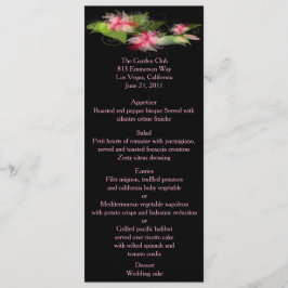 Elegant Romantic Pink Floral Menu Kaart