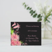 Elegant Romantic Pink Floral Reception Kaart (Staand voorkant)