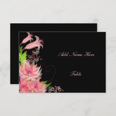Elegant Romantic Pink Floral Table Place Card Kaart (Voorkant / Achterkant)