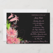 Elegant Romantic Pink Floral Vrijgezellenfeest Inv Kaart (Voorkant)
