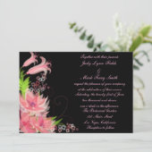 Elegant Romantic Pink Floral Wedding Uitnodiging (Staand voorkant)
