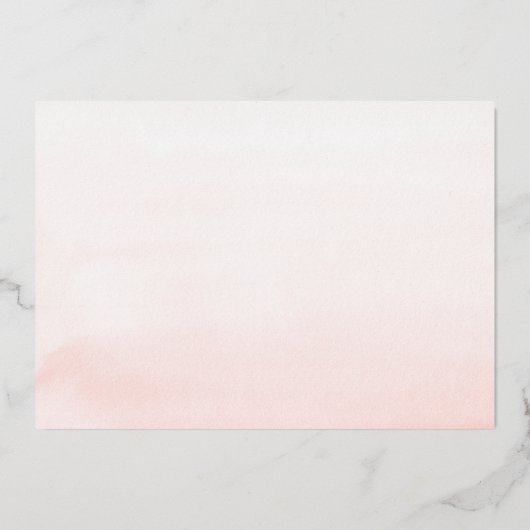 Elegant Romantic Pink Flowers and Greenery Wedding Folie Uitnodiging (Achterkant)