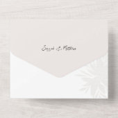 Elegant Romantic Pink Lace Flowers All In One Uitnodiging (Achterkant)