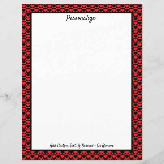 Elegant Romantic Red & Black Hearts personaliseren (Voorkant)
