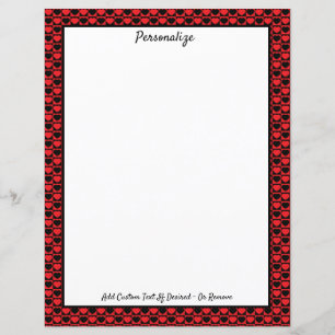 Elegant Romantic Red & Black Hearts personaliseren