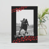 Elegant romantic Red Harts Holiday Kaart (Staand voorkant)
