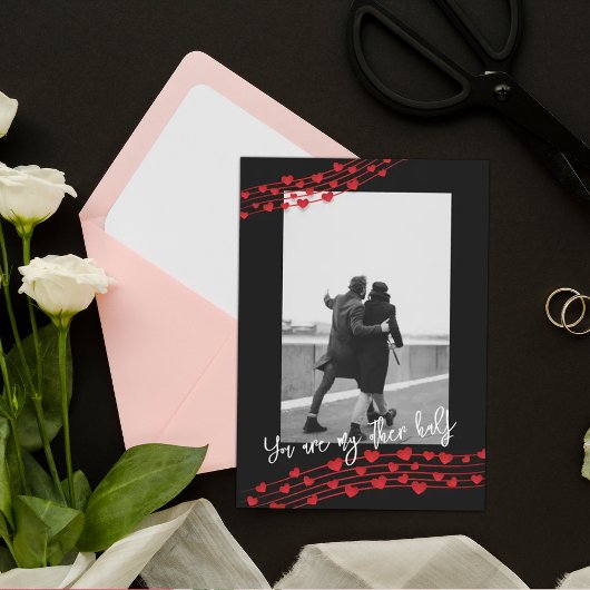 Elegant romantic Red Harts Holiday Kaart