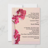 Elegant Romantic Red Orchids Wedding Invites Kaart (Voorkant)