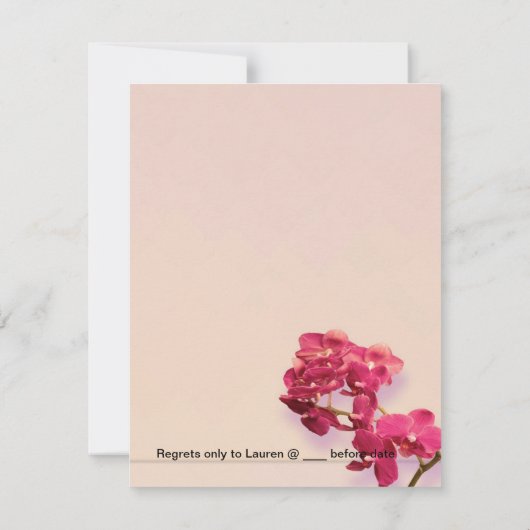 Elegant Romantic Red Orchids Wedding Invites Kaart (Achterkant)