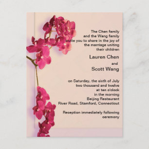 Elegant Romantic Red Orchids Wedding Invites Kaart