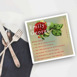 Elegant Romantic Red Rose Floral Facts Weddenschap Servet