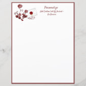 Elegant & Romantic Red Rose Vine Letter (Voorkant)