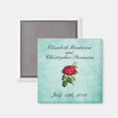  Elegant Romantic Red Rose Wedding Magneet (Voorkant / Achterkant)