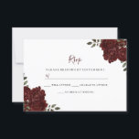 Elegant Romantic Red Rose Wedding RSVP Kaartje<br><div class="desc">Elegant Romantic Red Rose Wedding RSVP Zie uitnodiging en collectie</div>