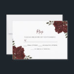 Elegant Romantic Red Rose Wedding RSVP Kaartje<br><div class="desc">Elegant Romantic Red Rose Wedding RSVP Zie uitnodiging en collectie</div>