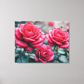 Elegant Romantic Red Roses Floral Canvas Afdruk (Voorkant)