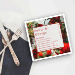 Elegant Romantic Red Roses Fun Facts Weddenschap Servet<br><div class="desc">Elegant red roses maakt leuke feiten bruiloft Napkins</div>