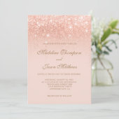 Elegant Romantic Roos Gold Sparging Wedding Kaart (Staand voorkant)