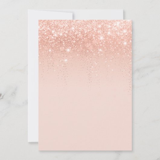 Elegant Romantic Roos Gold Sparging Wedding Kaart (Achterkant)