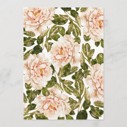 Elegant Romantic Roos Waterverf Wedding Kaart (Achterkant)