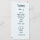 Elegant Romantic Roses Blue Wedding Programme (Achterkant)