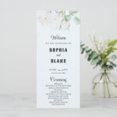 Elegant Romantic Roses Blue Wedding Programme (Staand voorkant)