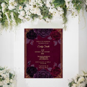Elegant Romantic Roses Gothic Bridal Shower Kaart