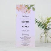 Elegant Romantic Roses Paars Wedding Programme (Staand voorkant)