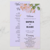 Elegant Romantic Roses Paars Wedding Programme (Voorkant / Achterkant)