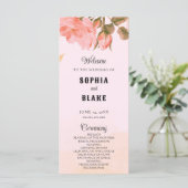 Elegant Romantic Roses Pink Wedding Programme (Staand voorkant)