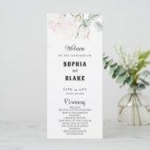Elegant Romantic Roses White Wedding Programme (Staand voorkant)